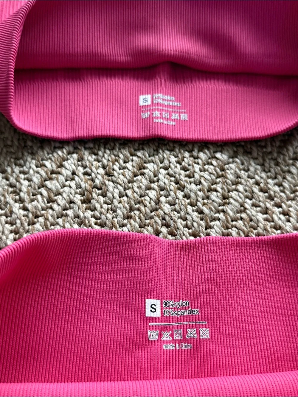 Pink Seamless Ribbed Crop Tank and High-Waist Shorts Set